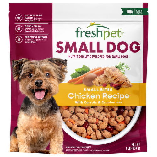 Freshpet Dog Food Chicken Recipe with Carrots Cranberries Bite Size Small Dog Smart Final