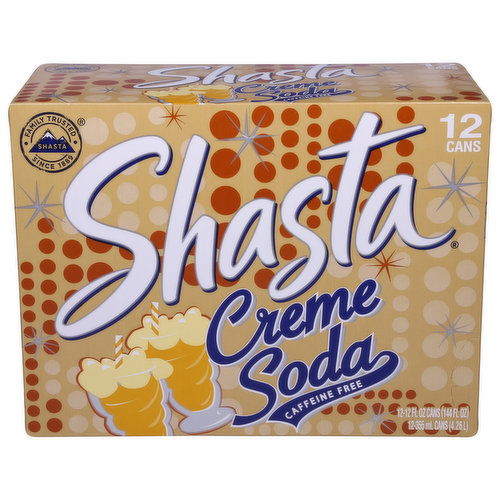 Shasta Soda, Caffeine Free, Creme