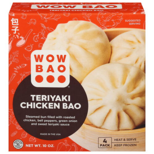 Wow Bao Bao, Teriyaki Chicken, 4 Pack