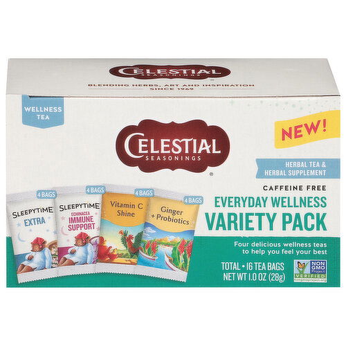 Celestial Seasonings Caffeine Free Wellness Tea Variety Pack