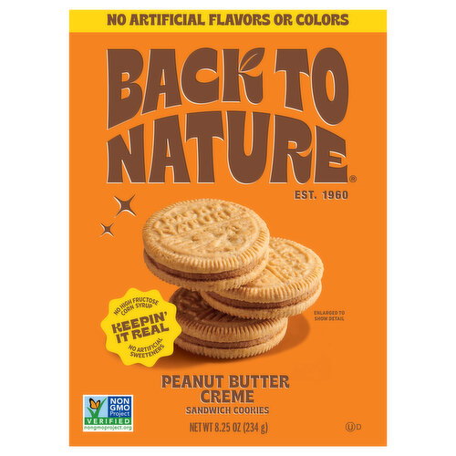 Back to Nature Peanut Butter Creme Sandwich Cookies Image 1 of 6