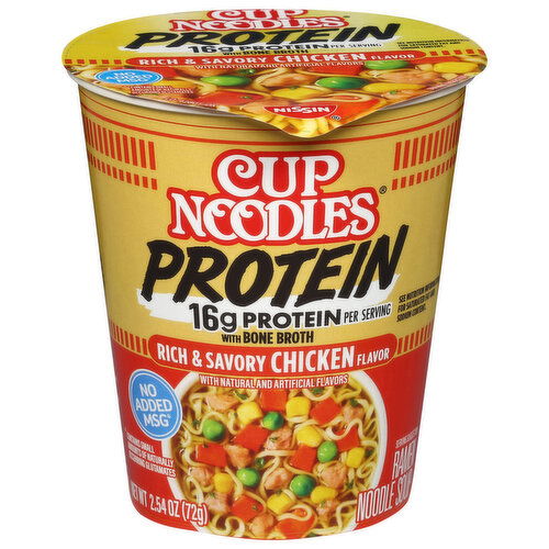 Cup Noodles Protein Rich & Savory Chicken Flavor Ramen Noodle Soup in Sauce