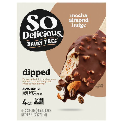So Delicious Dairy Free Vegan Mocha Almond Fudge Almond Milk Frozen Dessert Bars