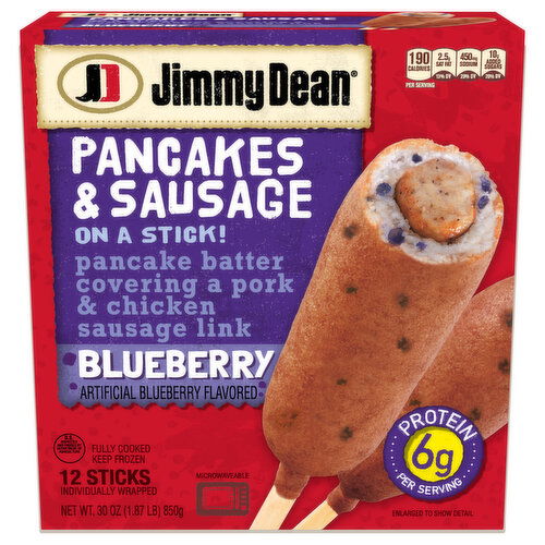 Jimmy Dean Blueberry Panckaes & Sausage on a Stick!
