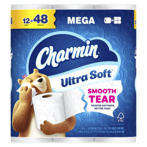 Charmin Charmin Toilet Paper Ultra Soft, 12 Mega Rolls