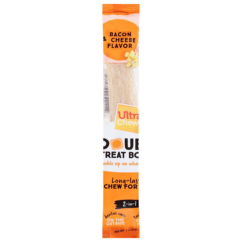 Ultra Chewy 2-In-1 Long-Lasting Bacon & Cheese Flavor Chew for Dogs Image 1 of 5