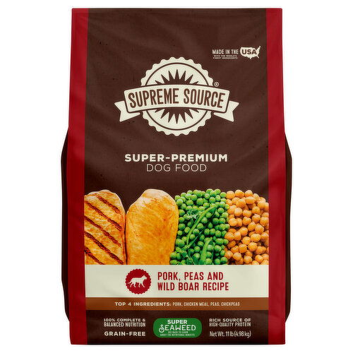 Supreme Source Dog Food, Grain-Free, Pork, Peas and Wild Boar Recipe, Super-Premium