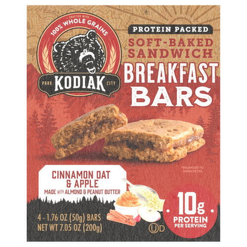 Kodiak Soft-Baked Sandwich Cinnamon Oat & Apple Breakfast Bars