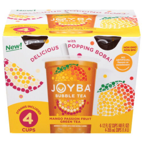 Joyba Bubble Tea, Mango Passion Fruit Green Tea