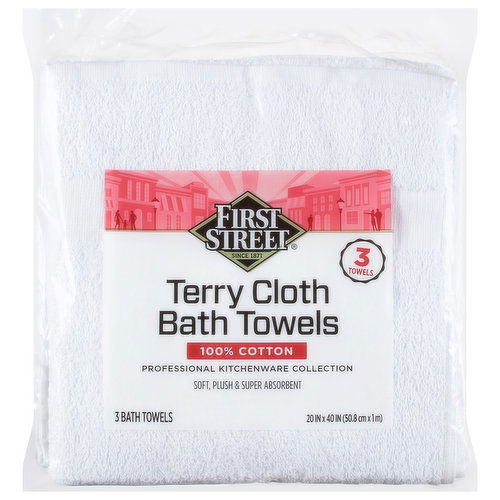 First Street Bath Towels, Terry Cloth