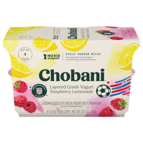 Chobani Layered Greek Raspberry Lemonade Yogurt Value Pack