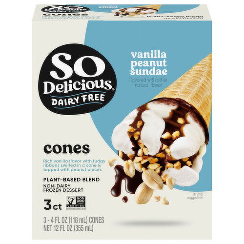 So Delicious Dairy Free Non-Dairy Vanilla Peanut Sundae Cones