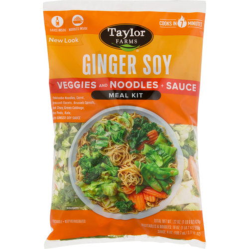 Taylor Farms Meal Kit, Ginger Soy, Veggies and Noodles + Sauce