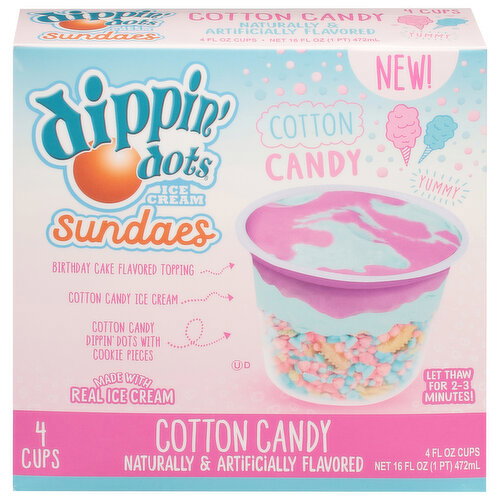 Dippin' Dots Cotton Candy Ice Cream Sundaes