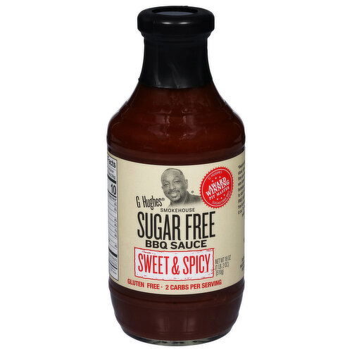 G Hughes BBQ Sauce, Sugar Free, Sweet & Spicy, Smokehouse