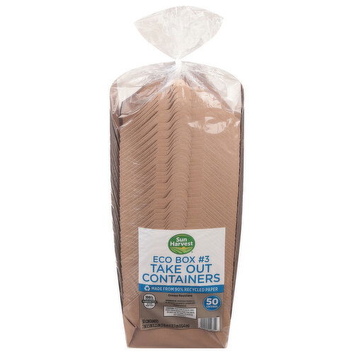 Sun Harvest Take Out Containers, Eco Box No 3