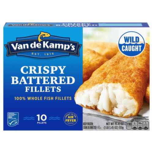 Van de Kamp's Crispy Battered 100% Whole Wild Caught Fish Fillets