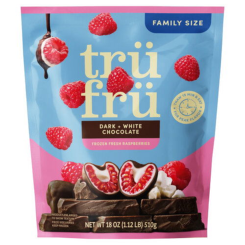Tru Fru Frozen Raspberries White & Dark Choc