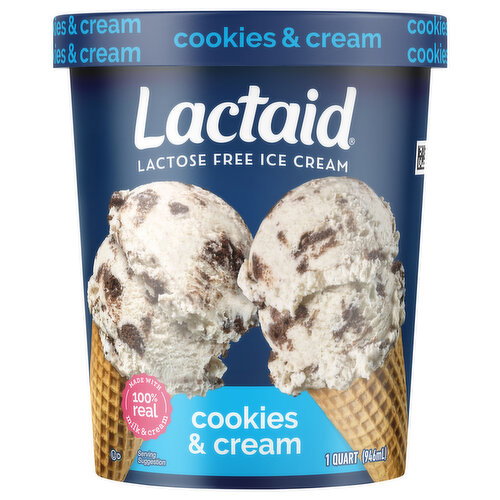 Lactaid Lactose Free Cookies & Cream Ice Cream