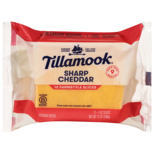 Tillamook Cheese Slices, Farmstyle, Sharp Cheddar