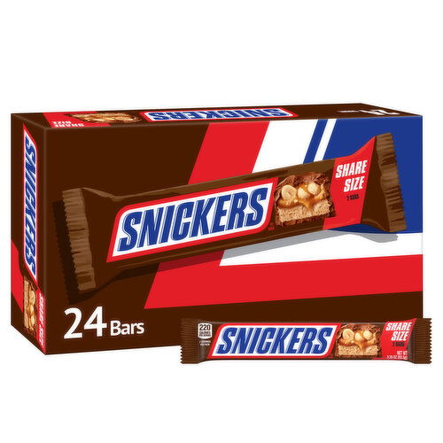 Snickers SNICKERS Milk Chocolate Candy Bars Bulk Pack, Share Size (3.29 oz., 24 count)