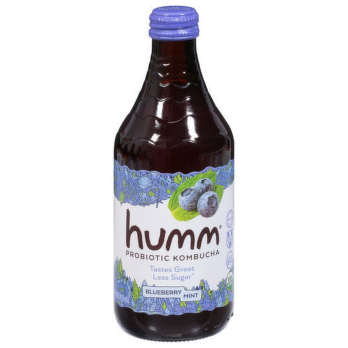 Humm Kombucha, Probiotic, Blueberry Mint