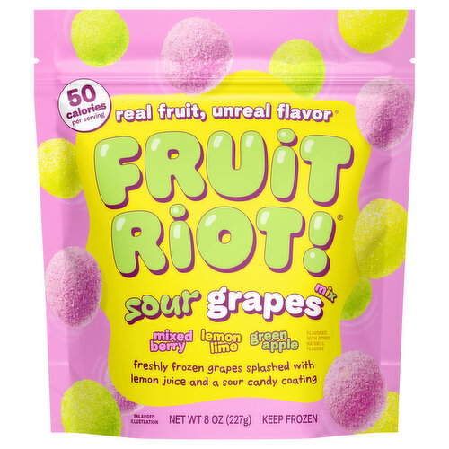 Fruit Riot! Mixed Berry/Lemon Lime/Green Apple Sour Grapes Mix Image 1 of 4
