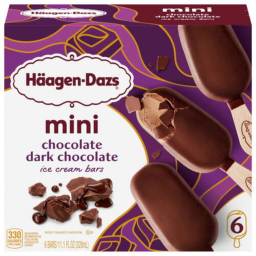 Haagen-Dazs Ice Cream Bars, Chocolate Dark Chocolate, Mini