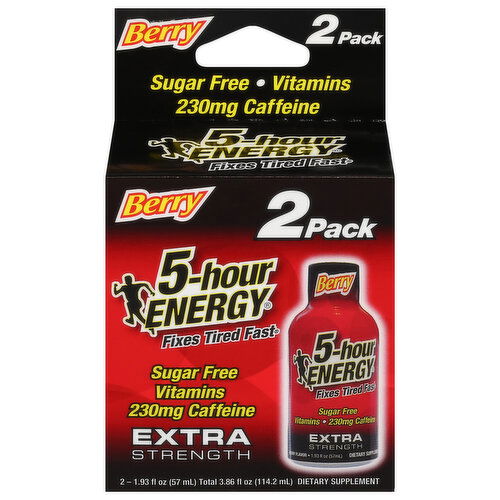 5-Hour Energy Energy Shot, Extra Strength, Berry, 2 Pack