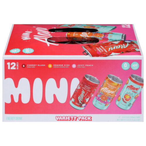 Alani Nu Cherry Slush/Orange Kiss/Juicy Peach Mini Energy Drink Variety Pack Image 1 of 6