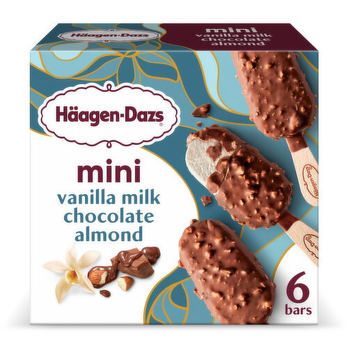 Haagen-Dazs Mini Vanilla Milk Chocolate Almond Ice Cream Bars Image 1 of 11