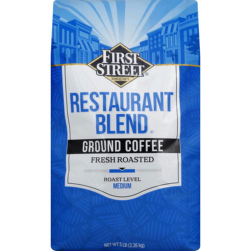 First Street Coffee, Ground, Medium Roast, Restaurant Blend