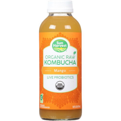Sun Harvest Kombucha, Organic Raw, Mango
