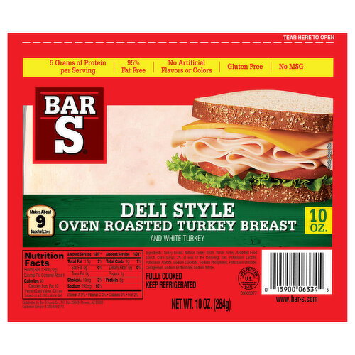 Bar S Deli Style Oven Roasted Turkey Breast Image 1 of 6