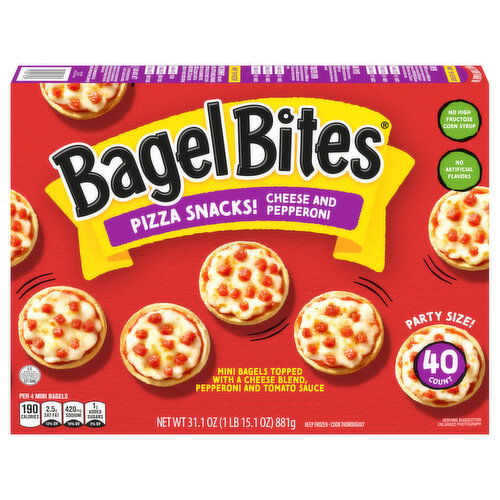 Bagel Bites Cheese and Pepperoni Pizza Snacks Party Size!