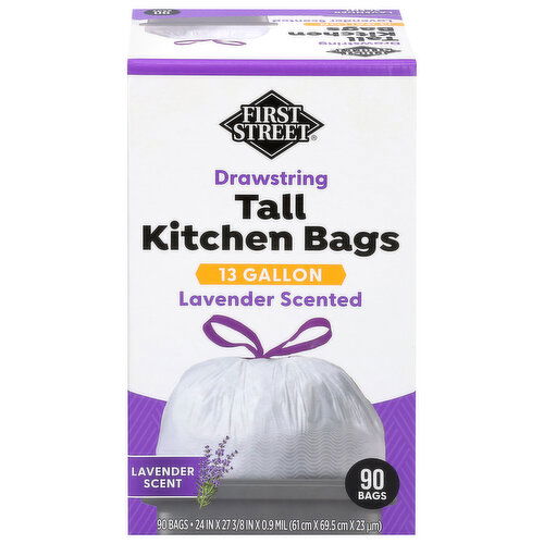 First Street 13 Gallon Lavender Scented Tall Kitchen Drawstring Bags