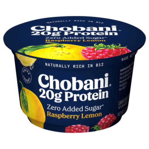 Chobani Zero Added Sugar Lowfat Raspberry Lemon Yogurt