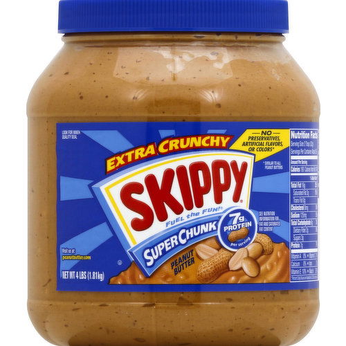 Skippy Peanut Butter, Extra Crunchy, Super Chunk