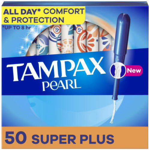 Tampax Pearl Tampons with LeakGuard Braid, Super Plus