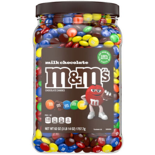 M&M'S M&M's Milk Chocolate Chocolate Candy Bulk Jar, 62 Oz