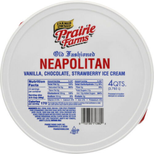 Prairie Farms Ice Cream, Neapolitan, Old Fashioned
