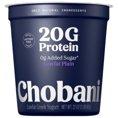 Chobani Yogurt, Greek, Lowfat, Plain Image 1 of 6