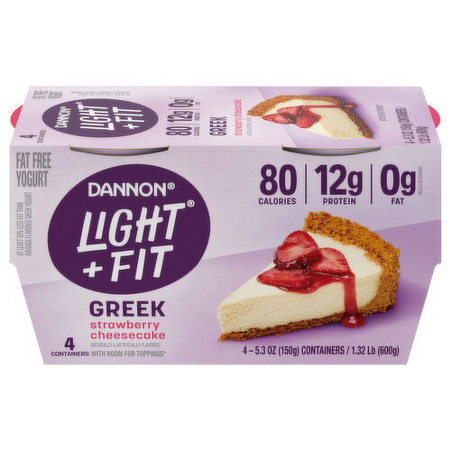 Light + Fit Strawberry Cheesecake Fat Free Greek Yogurt