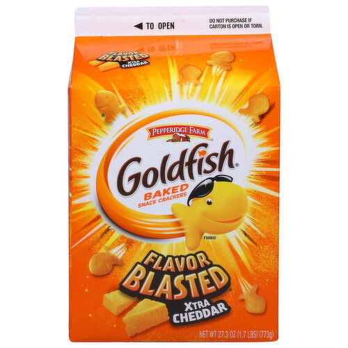 Goldfish Snack Crackers, Baked, Xtra Cheddar