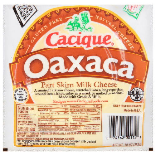 Cacique Cheese, Part Skim Milk, Oaxaca