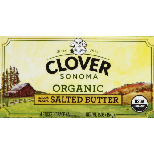 Clover Butter, Organic, Salted, Sweet Cream