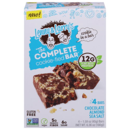 Lenny & Larry's Bars, Gluten Free, Chocolate Almond Sea Salt