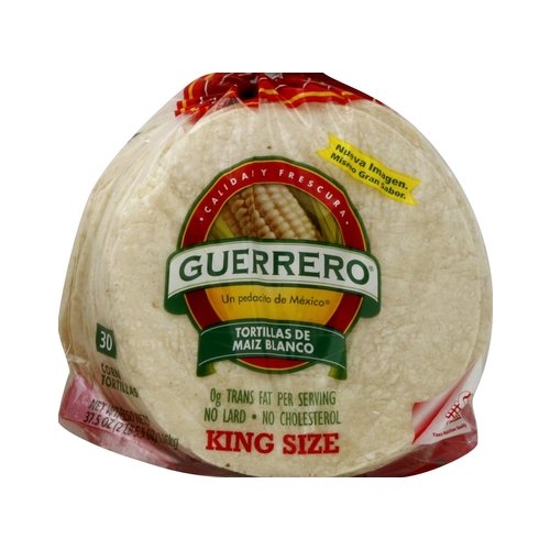 Guerrero King Size White Corn Tortillas 30 ct