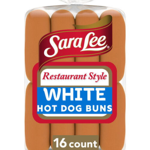 Sara Lee Restaurant Style White Hot Dog Buns, Club Pack, 16 count, 28 oz