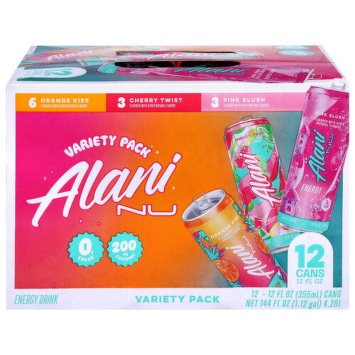 Alani Nu Orange Kiss/Cherry Twists/Pink Slush Energy Drink